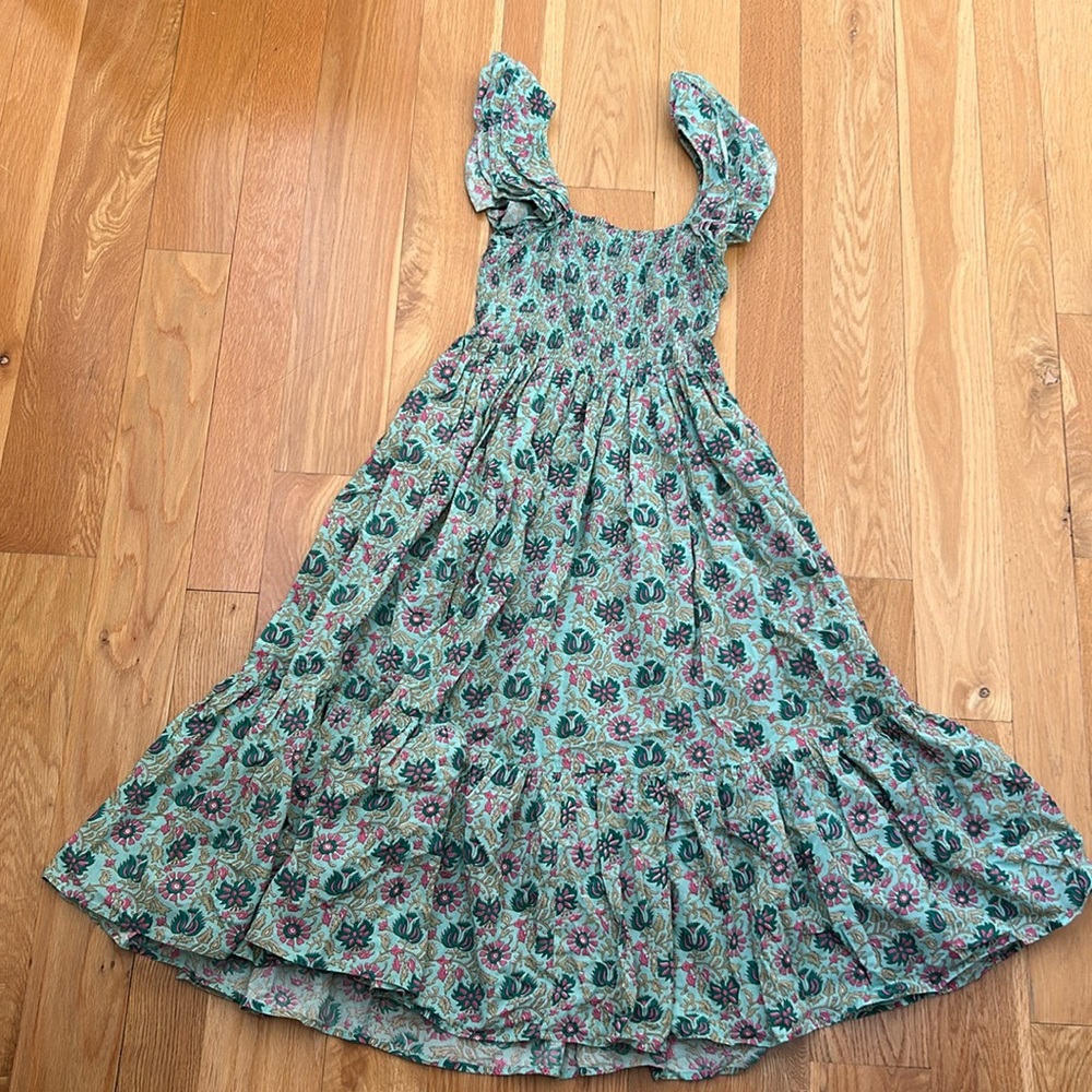 Millie Olympia Smocked Midi Dress - Caribbean Floral